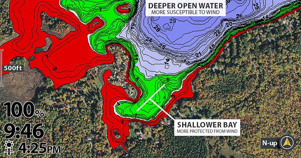lake map for ice fishing safety