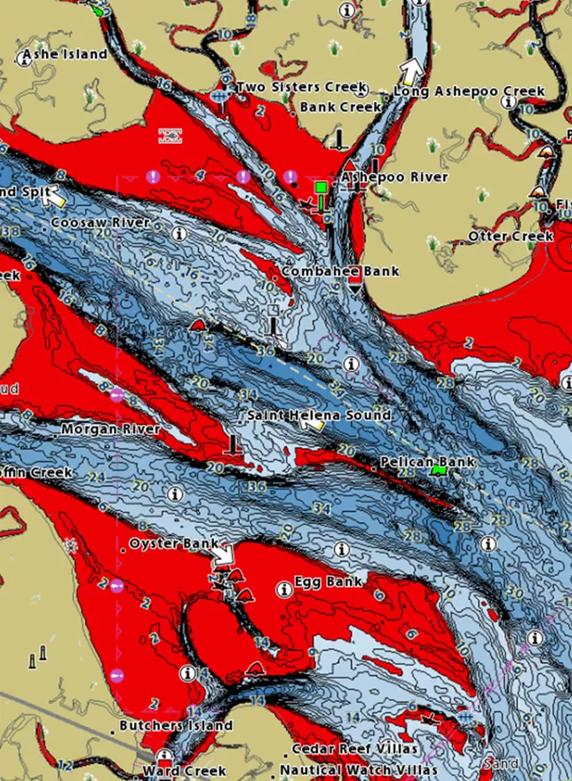 Shallow Water Highlight Coastal Map screenshot