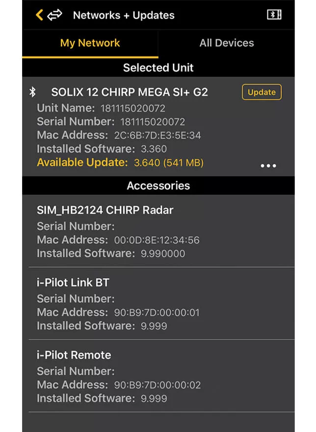 FishSmart App Wireless Software Updates