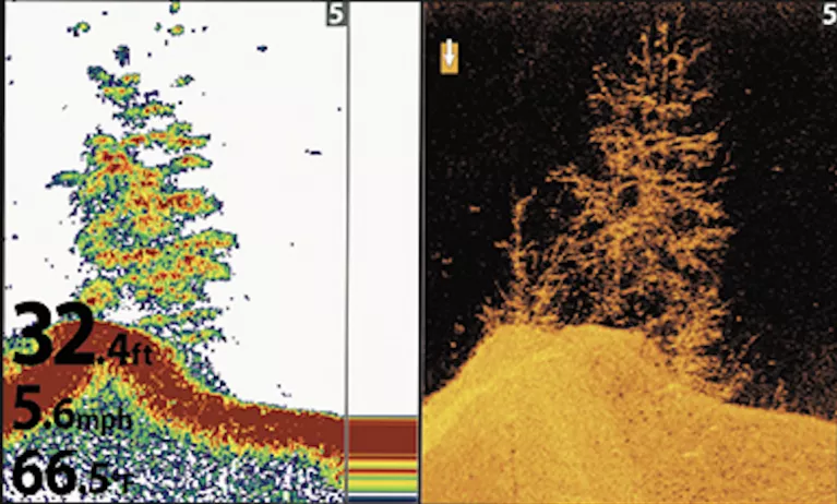 View Down Imaging and CHIRP Digital Sonar side-by-side to take guesswork out of sonar-fish finding. Differentiate cover and structure with Down Imaging to locate and target fish.